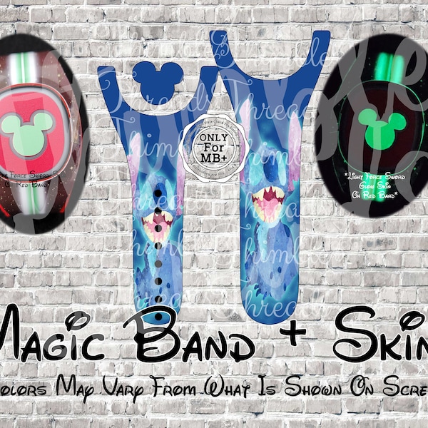 Ships 5/14 Alien Experiment Pet Watercolor Magic Band + Decal Skin | Only Fits MB+ | 3 Piece Wrap | Video Instructions |