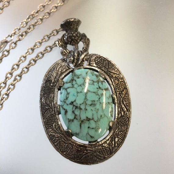 Vintage Scottish Thistal Pendant Necklace by MIRAC