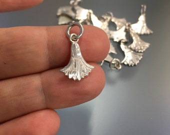 Egyptian Lotus Flower Pendant In Sterling Silver, Art Deco Revival, Handmade Egyptian Silver