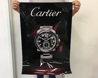 Cartier Advertising Poster Calibre De Cartier  Backlit Film Poster 37 X 25 Backlit Cartier Poster, Calibre De Cartier,Cartier Watch Poster