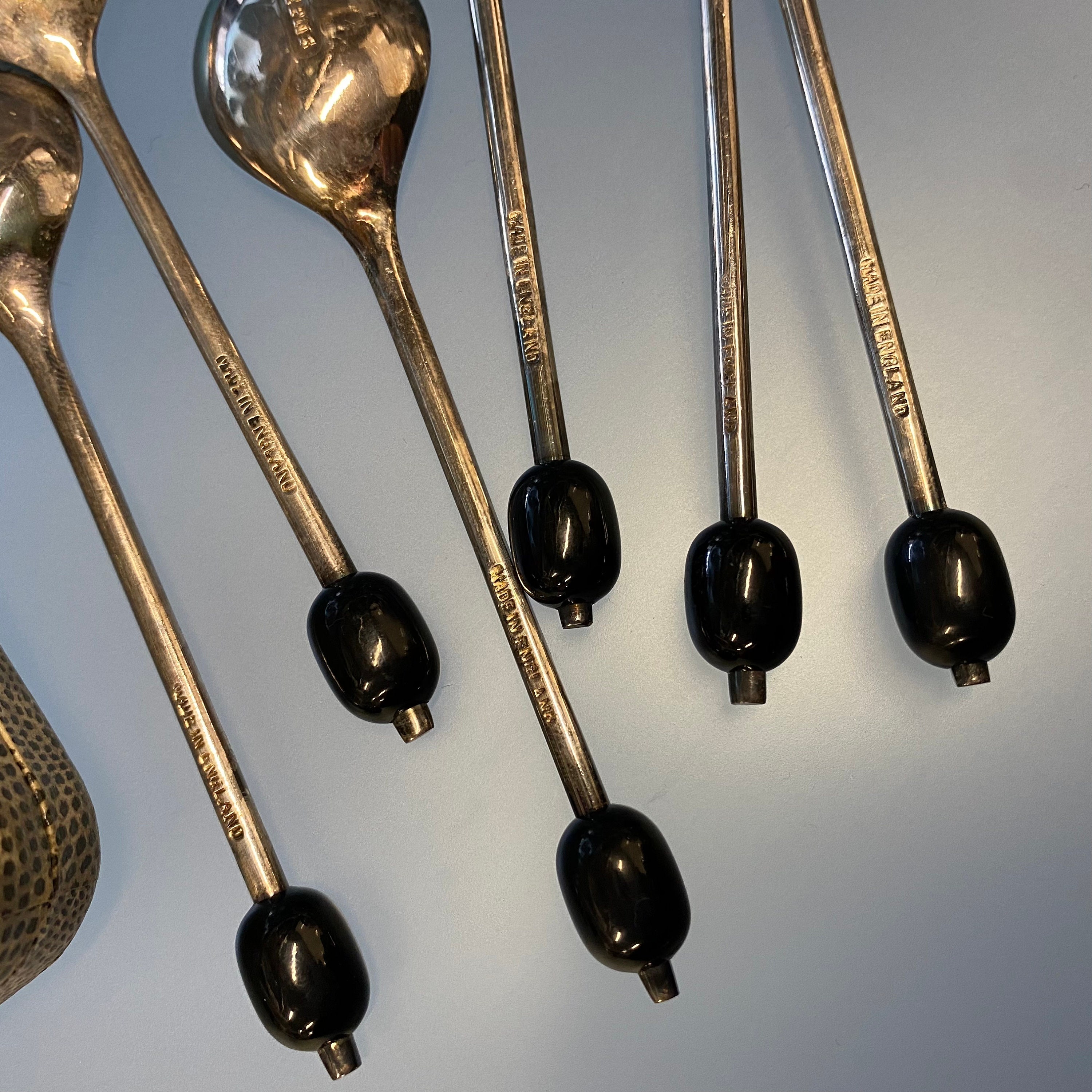 ヴィンテージ EPNS コーヒー豆デミタススプーン - イギリス製、1950