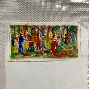 Michel Rostand 1895 a 1976 Artista Óleo 3in por 1 1/2 en Óleo Artista Firmado Pintura en miniatura Michel Michel Rostand Impresionistas franceses