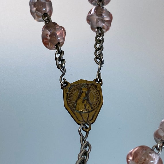Vintage Pink Crystal Rosary FRENCH ROSARY Beads F… - image 3