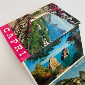 Mini livret de 4 x 3 cartes postales Capri Faraglioni Italie vintage