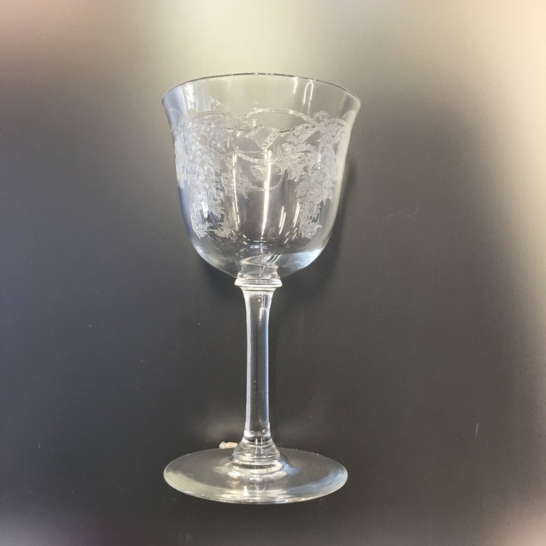 Thistle by Bohemia Wine Glass Thistle Etched Wine Glass 5.2 Etsy