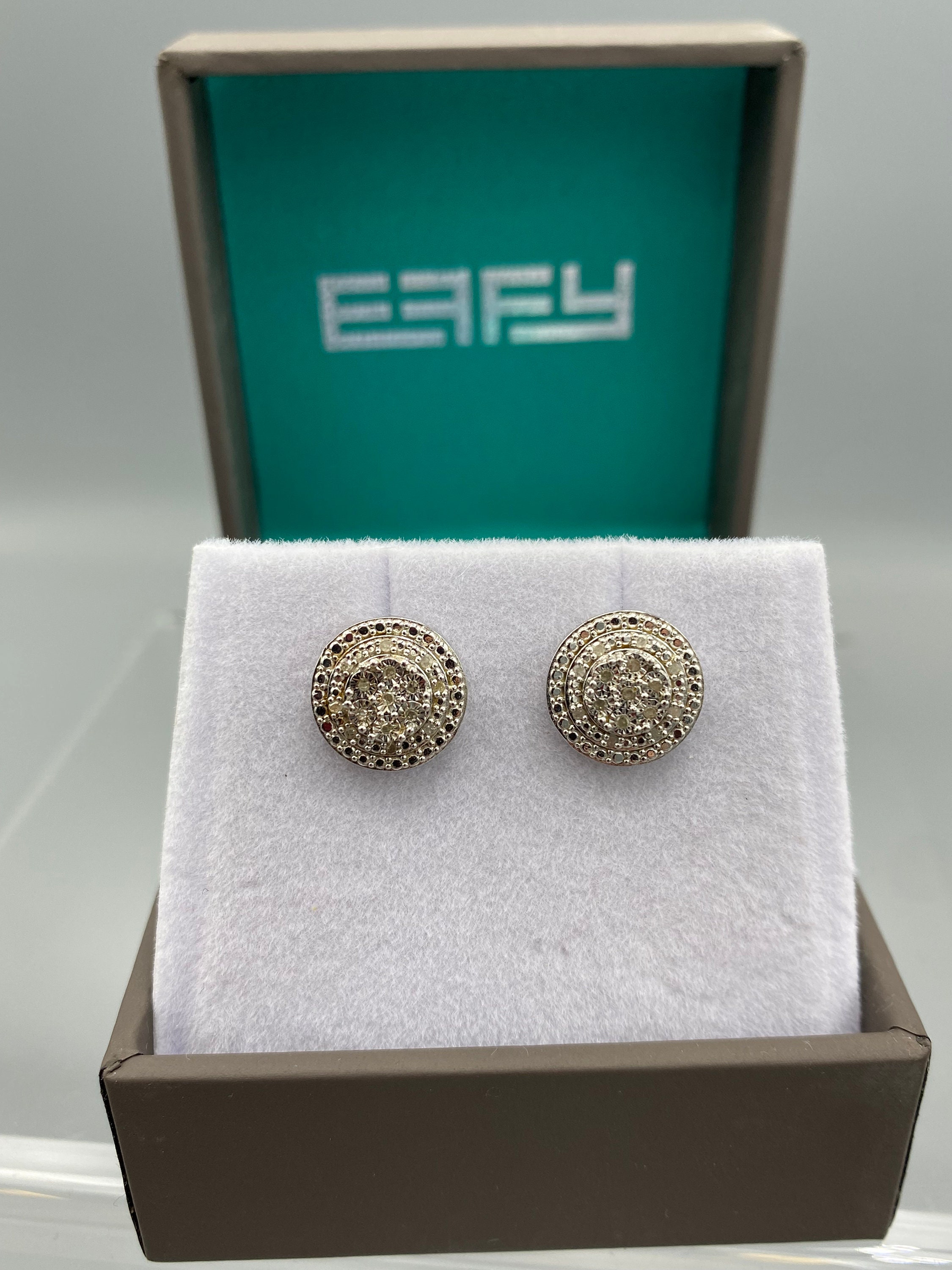 Effy Sterling Silver Diamond Bouquet Stud Earrings