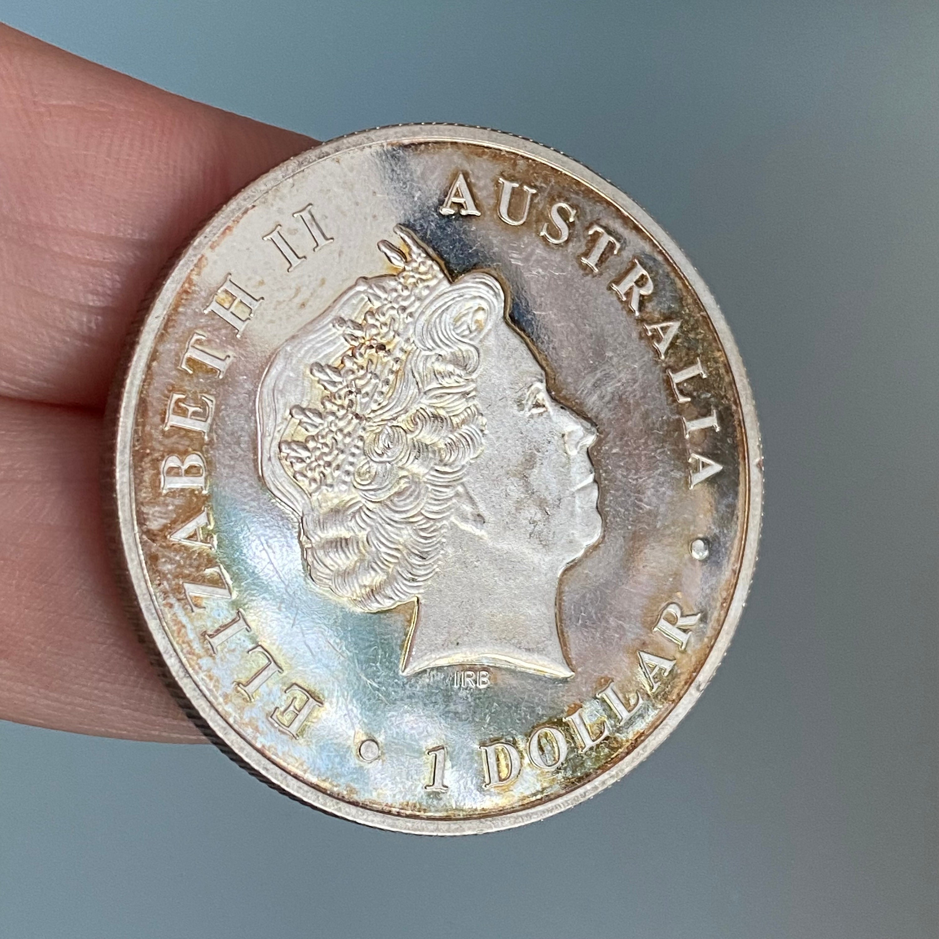 2015年オーストラリアクロコダイル1onシルバー 1 Dollar - Elizabeth II (4th Portrait - Saltwater Crocodile