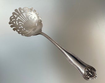 MERMOD JACCARD 925 Silver Vintage Candy Spoon Pierced Sterling Spoon Nut Spoon Bon Bon Spoon