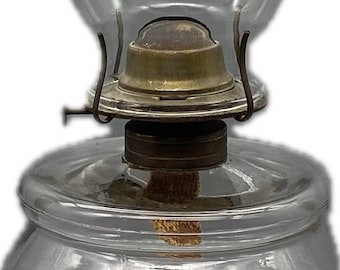 Vintage Eagle Oil Lamp: Clear Glass Kerosene Lamp, Dot Base