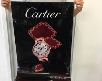 Plakat reklamowy Vintage Cartier Ballon Bleu – folia podświetlana