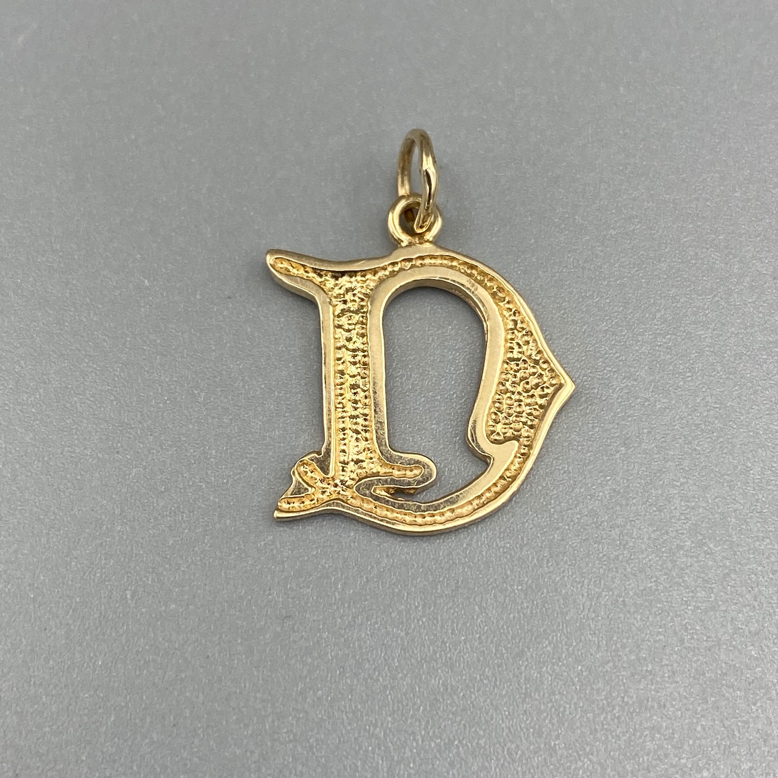 Vintage Letter D Pendant in 10k Gold Textured Design D Letter Etsy