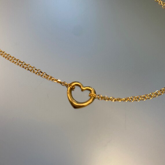 Open Heart Necklace Lariat 14k Yellow 