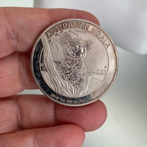Australian 1 Oz Silver 1 Dollar Koala 2015 1 oz Fine Silver Coin .999 2015 Silver Australian Perth Mint 2015 Australia Fine Silver KOALA