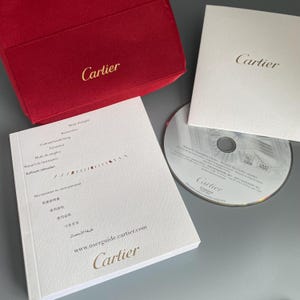 Vintage Cartier DVD and Watch Instruction Manual in Red Lined Silk Case Cartier Watches Collectables