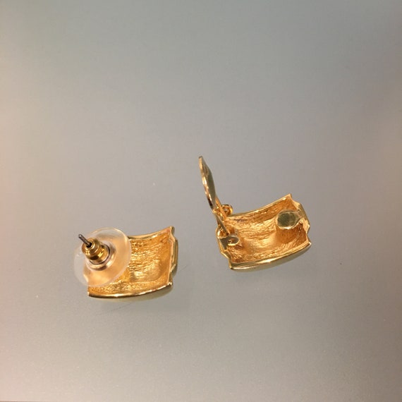 Gold Tone Earrings Gold Plated Earrings Elegant E… - image 4
