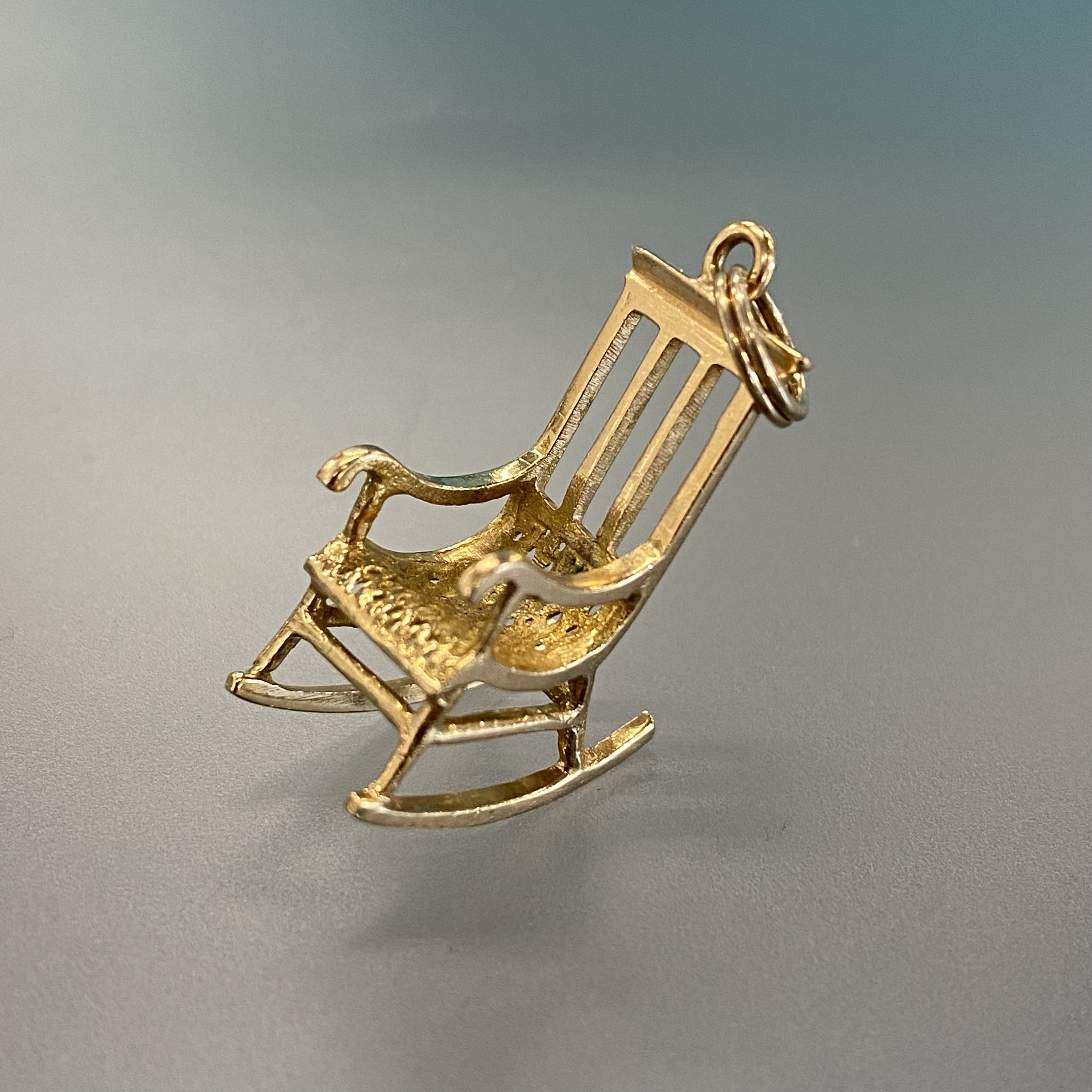 Vintage 18k Yellow Gold Rocking Chair Charm Working Rocking Chair