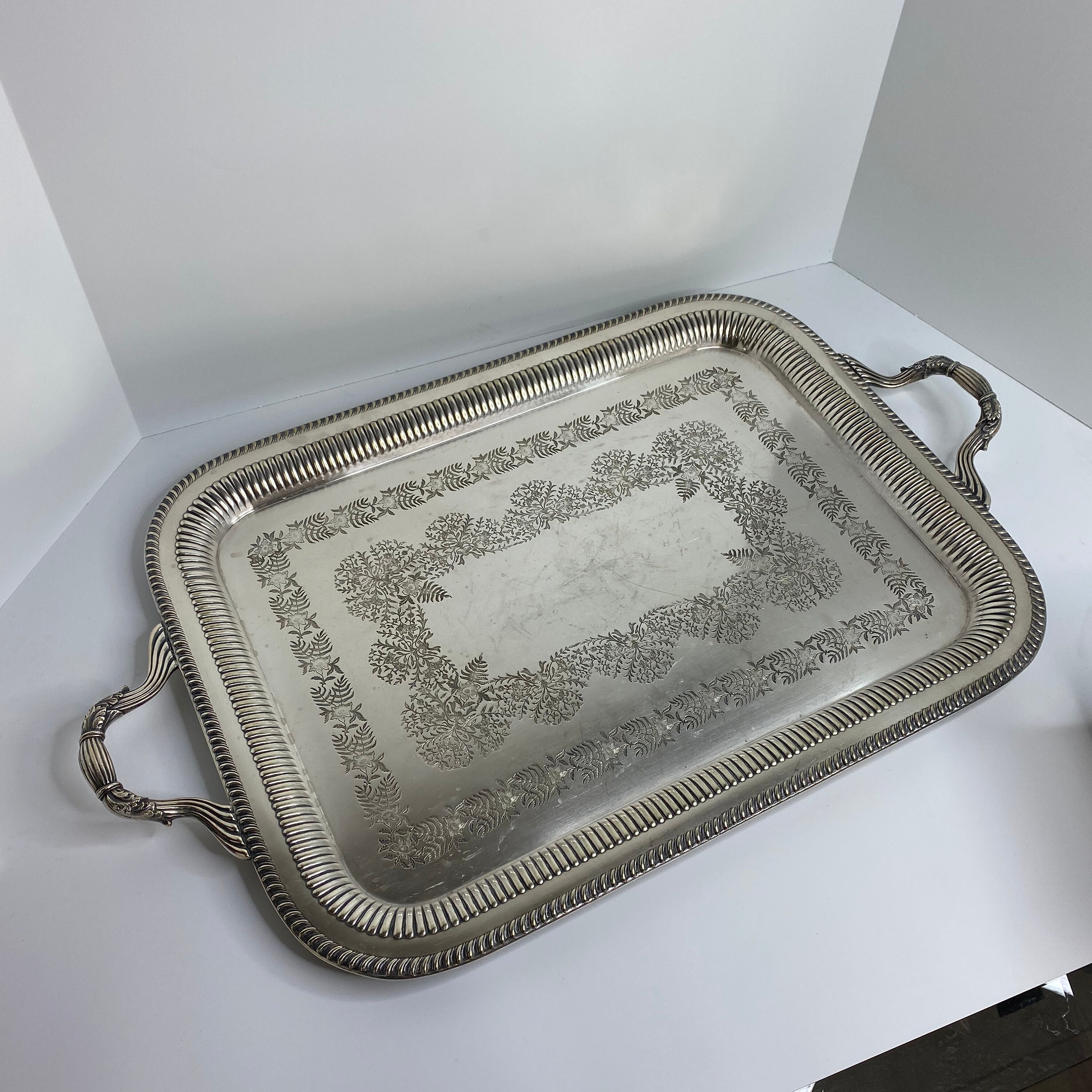 MARPLES and CO Antique Large Rectangular Serving Tray Sheffield