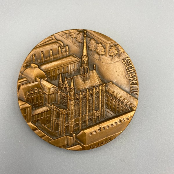 Ste Chapelle Medal Medaillen PARIS 1986 Bronze Medal Monnaie De Paris La Sainte Chapelle, Ile de la Cité By Roger Bertrand Baron Numismatic