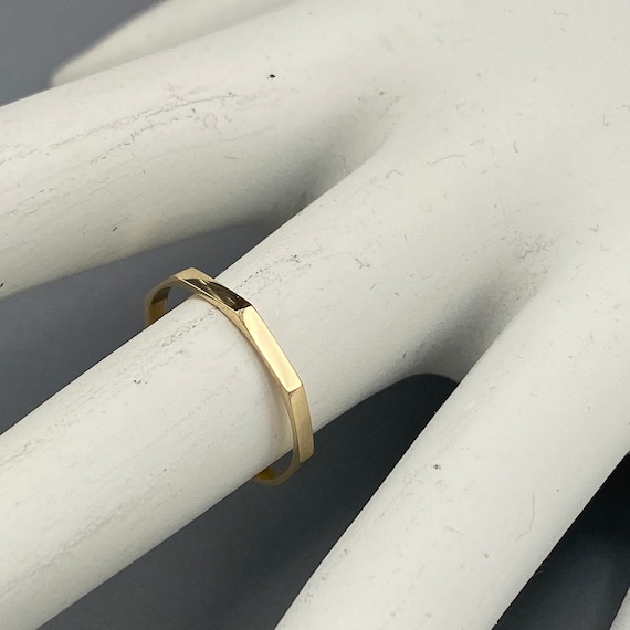 Vintage Octagonal Gold Ring 10k Solid Gold Band Di