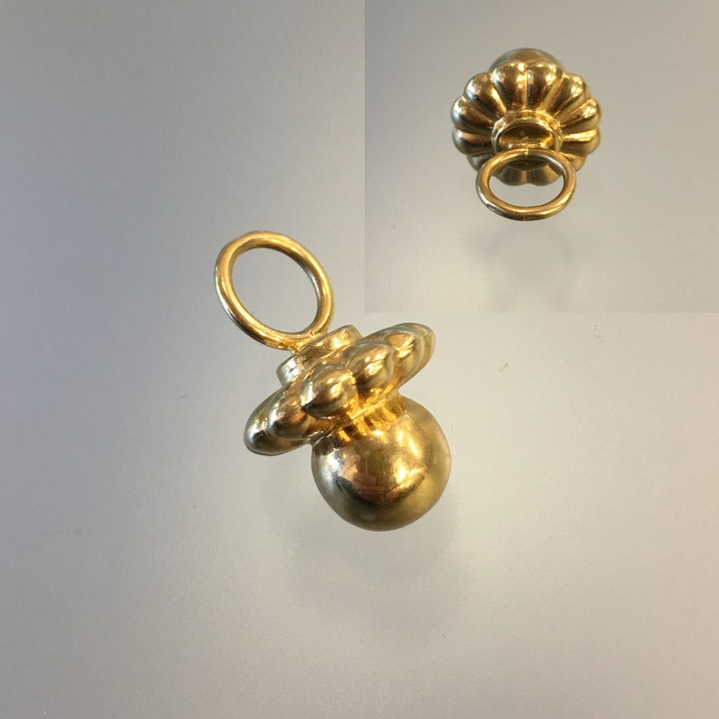 Gold Baby Pacifier Charm Pendant
