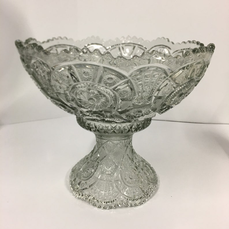Imperial Glass Broken Arches Punch Bowl & Stand by Imperial Etsy
