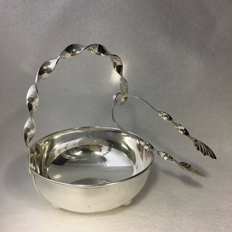 Mexico Sterling Silver Sugar Bowl and Sugar Cube Tongs Retro Etsy Canada