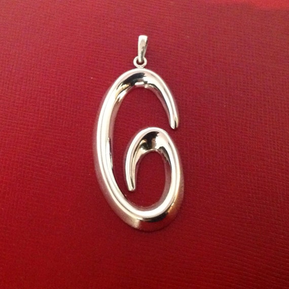 C Monogram, Script Initial Letter C Pendant with … - image 3