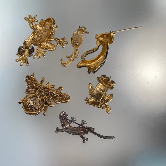Vintage Brooches Ménagerie of Animal Brooches Gol… - image 3