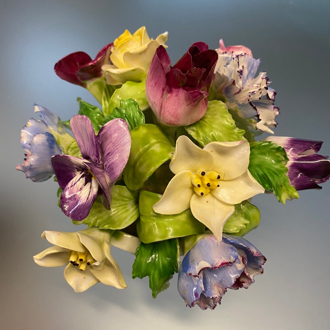STAFFORDSHIRE Floral Porcelain Flower Bouquet Made in England Etsy