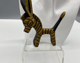 Walter Bosse Bronze Donkey Sculpture: Mid-Century Modern Miniature Figurine