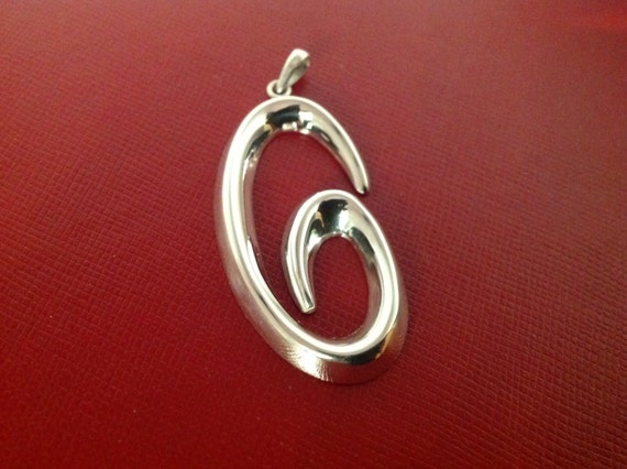 C Monogram, Script Initial Letter C Pendant with … - image 5