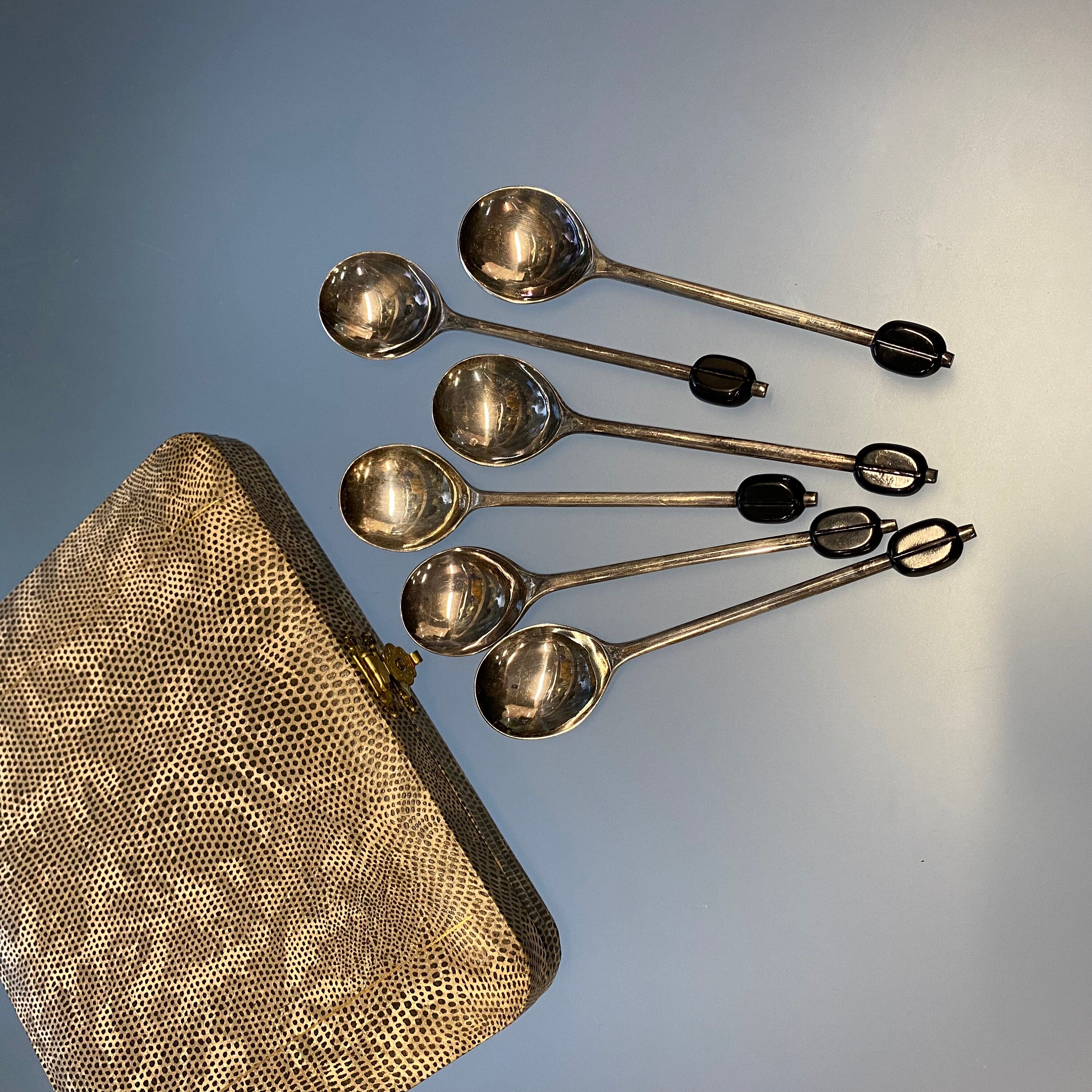 ヴィンテージ EPNS コーヒー豆デミタススプーン - イギリス製、1950