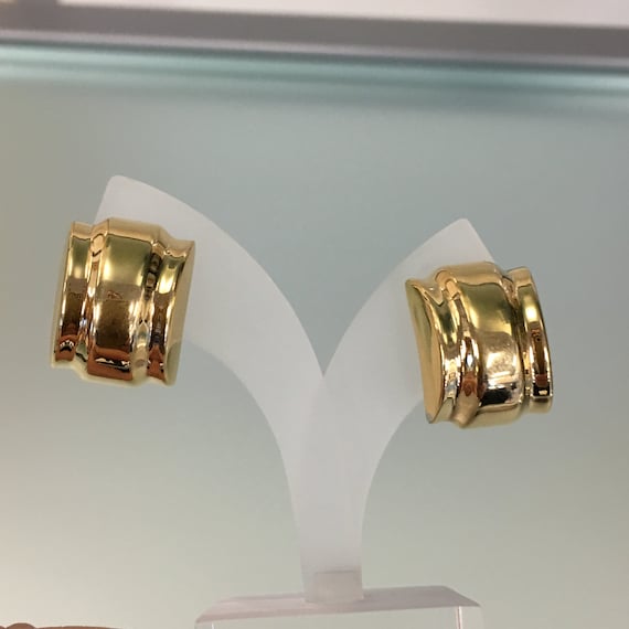 Gold Tone Earrings Gold Plated Earrings Elegant E… - image 6