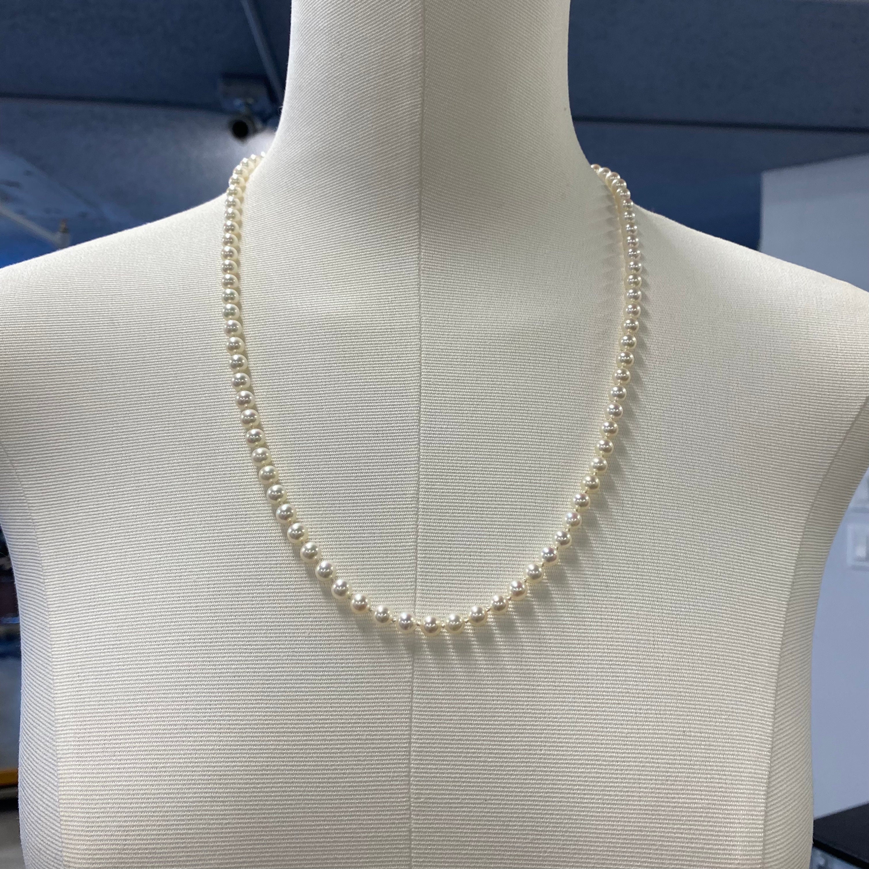 Cultured Pearl Necklace 6mm Bridal Pearl 24 inch Necklace 14k Etsy