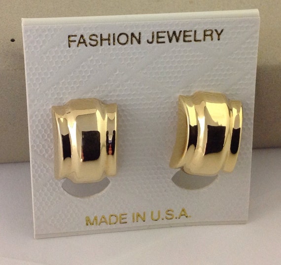 Gold Tone Earrings Gold Plated Earrings Elegant E… - image 1