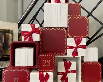 CARTIER Dealer Red White Box’s  Window Display Cartier Christmas Display Set 100% Authentic Cartier