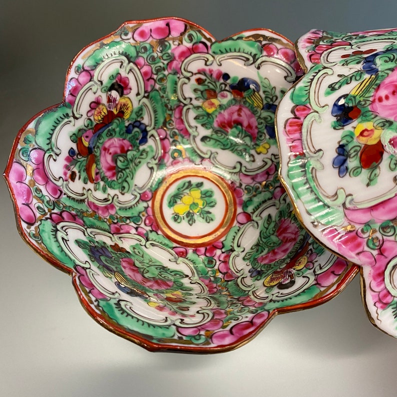 ACF Japanese Porcelain Ware Bowl Decorated Hong Kong Lotus Etsy