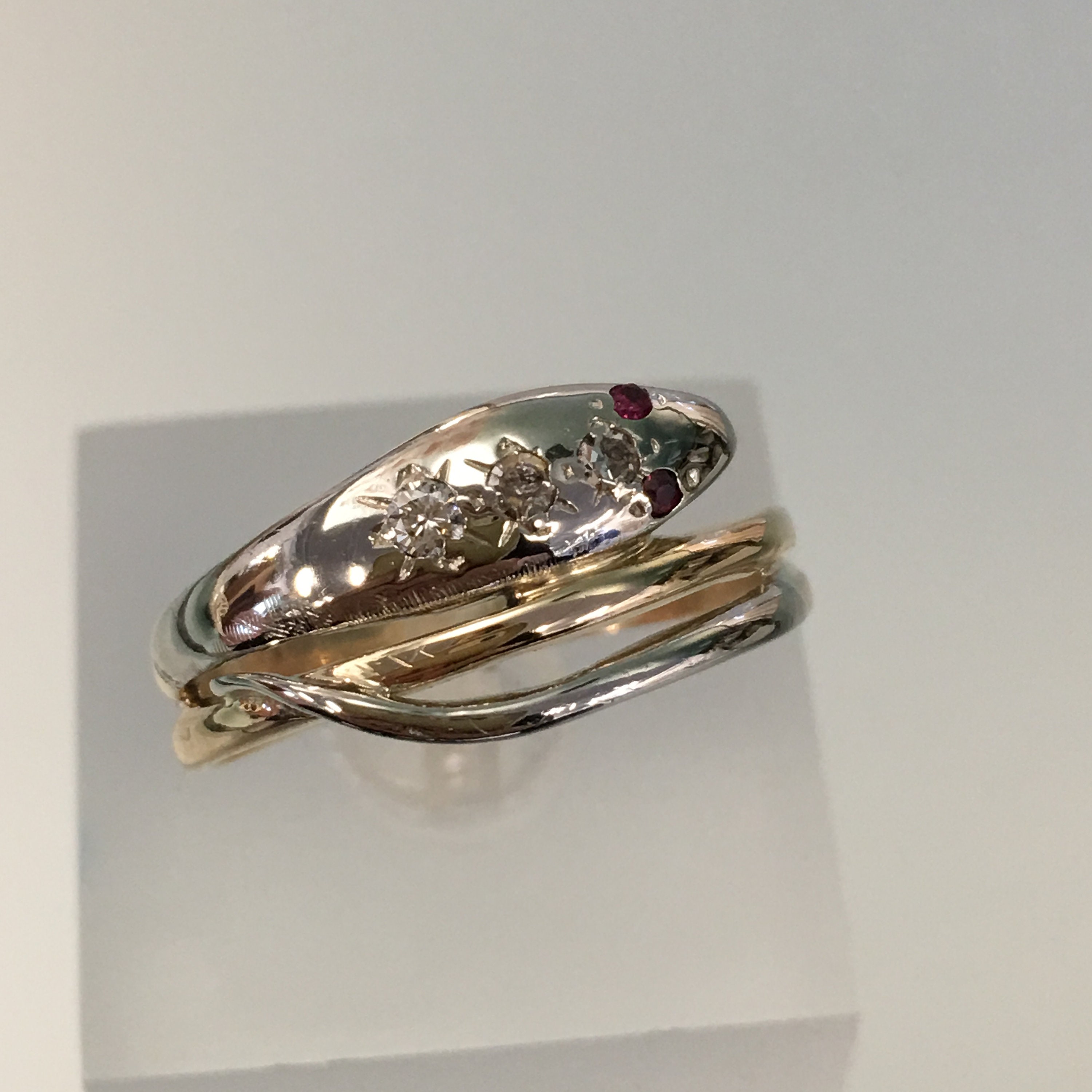 Vintage Gold Snake Ring 14k & 18k Gold Snake Ring w/ Diamonds ,Vintage Gold Snake Ring w/ Ruby Eyes, Wrap Around Snake Ring, Statement Ring,