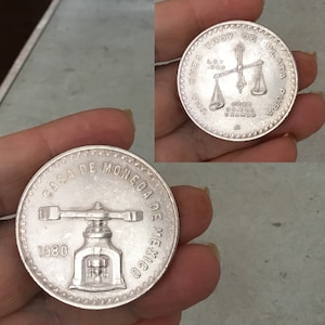 One Troy Ounce Mexico Casa de Moneda zilveren ronde 1980, sterlingzilveren ronde medaille, sterlingzilver LEY,925 PESO 33.625 gram Plata Pura