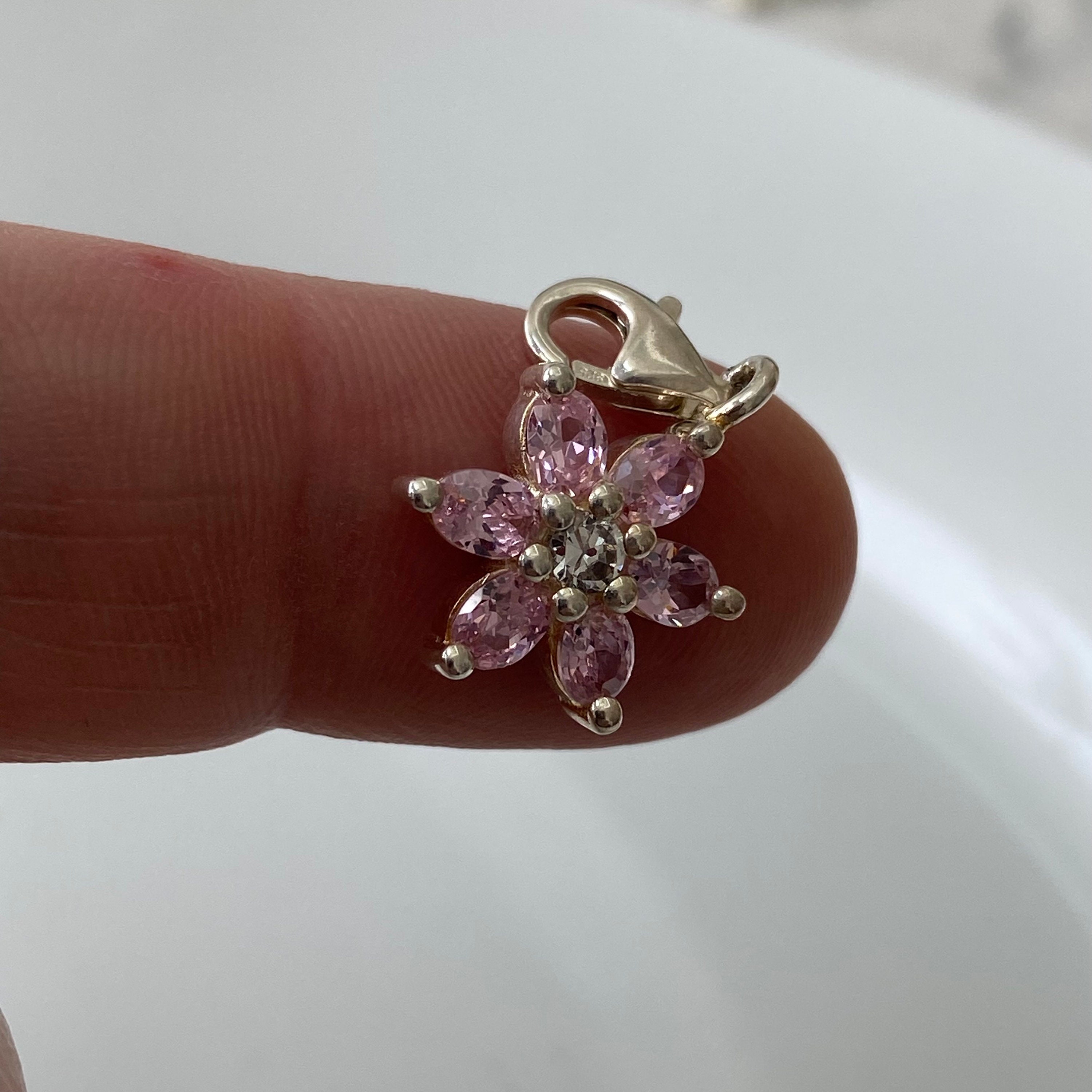 Vintage Thomas Sabo Pink Crystal Flower Charm Etsy