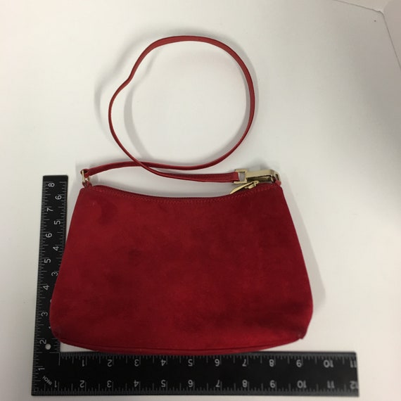 red suede coach purse