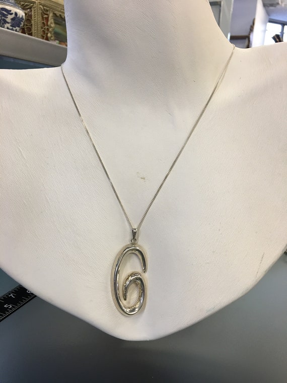 C Monogram, Script Initial Letter C Pendant with … - image 4