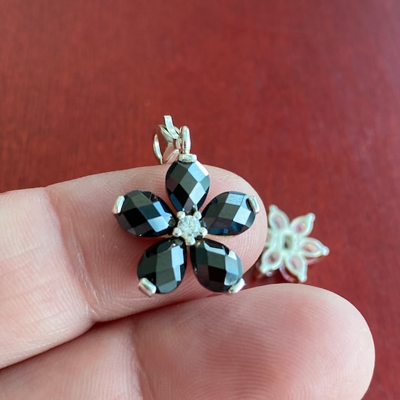 Vintage Thomas Sabo Black Crystal Flower Charm Black Flower Charm Etsy Denmark