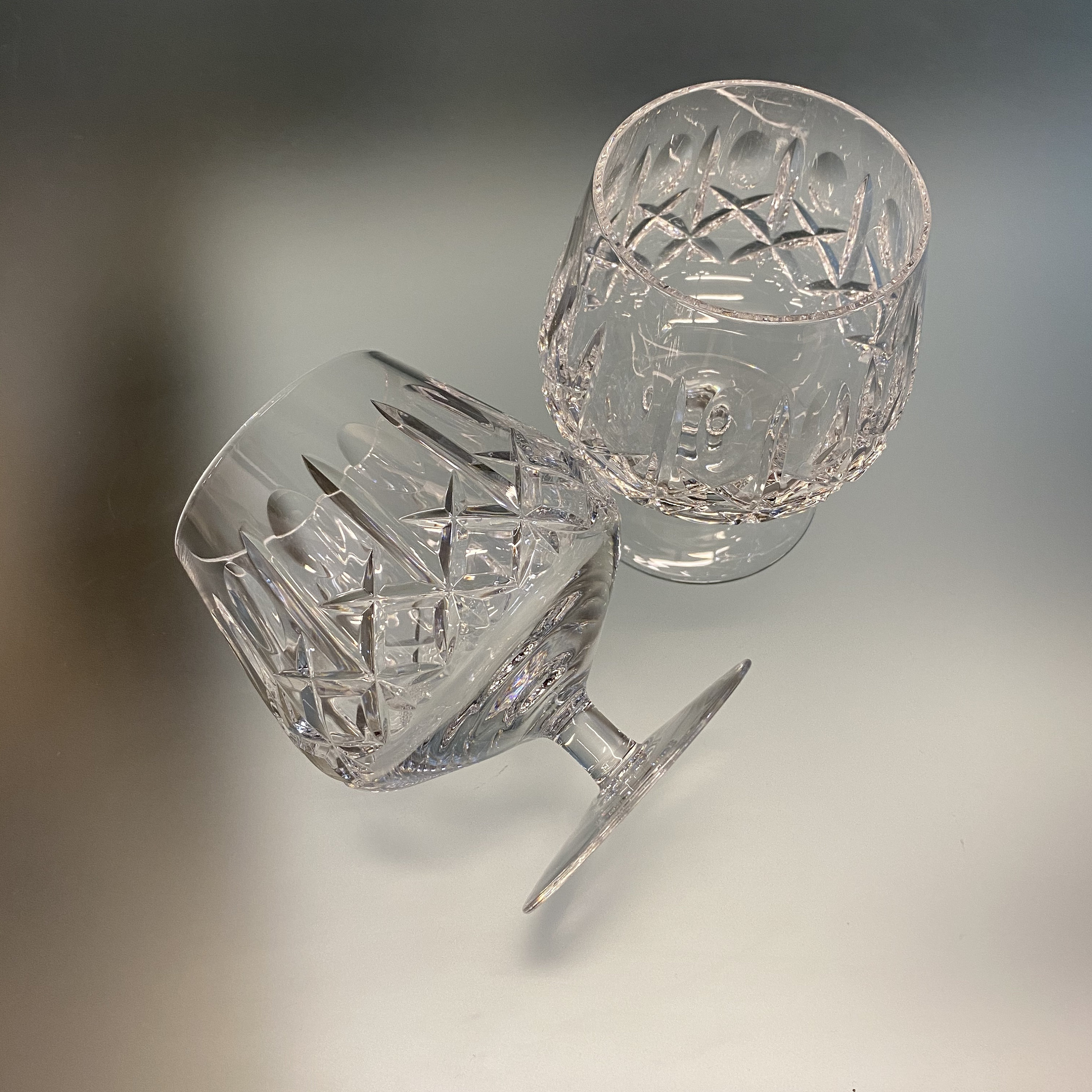 Vintage Pair Brandy Sniffers Cross and Olive by SEARS Blown Etsy