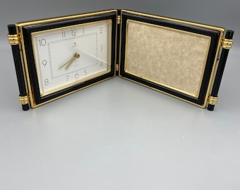 Vtg Henry Birks & Sons Clock and Picture Frame Combo Set Art Deco Style Desktop Clock Bedside Alarm Clock Empire Style