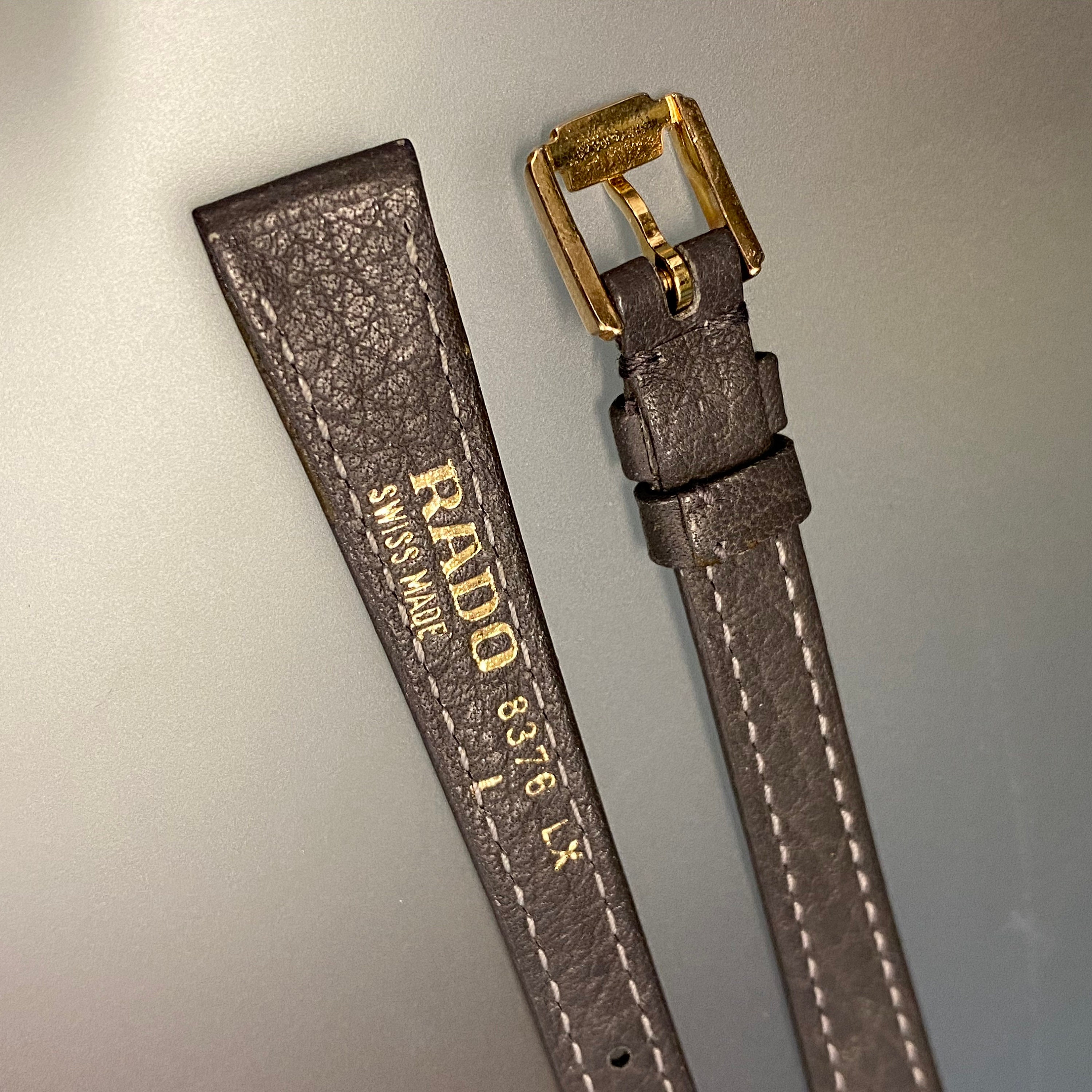 Genuine Rado 12mm Gray Leather Watch Bracelet Strap Gold Tone | Etsy