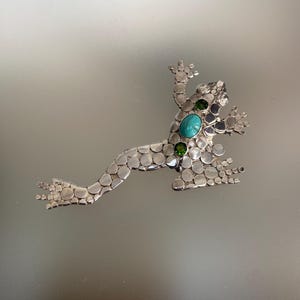 Vintage SAJEN 925 Frog Brooch Turquoise Set SAJEN 925 Sterling Silver Pendant Brooch