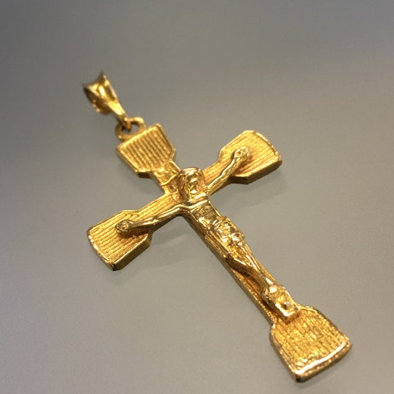 Vintage 18k Gold Crucifix Made In Rome Italy 750 Cross - 18k Gold Cross Pendant Made In Italy Vintage 18k Gold Crucifix Made In Rome Italy 750 Cross - 18k Gold Cross Pendant Made In Italy