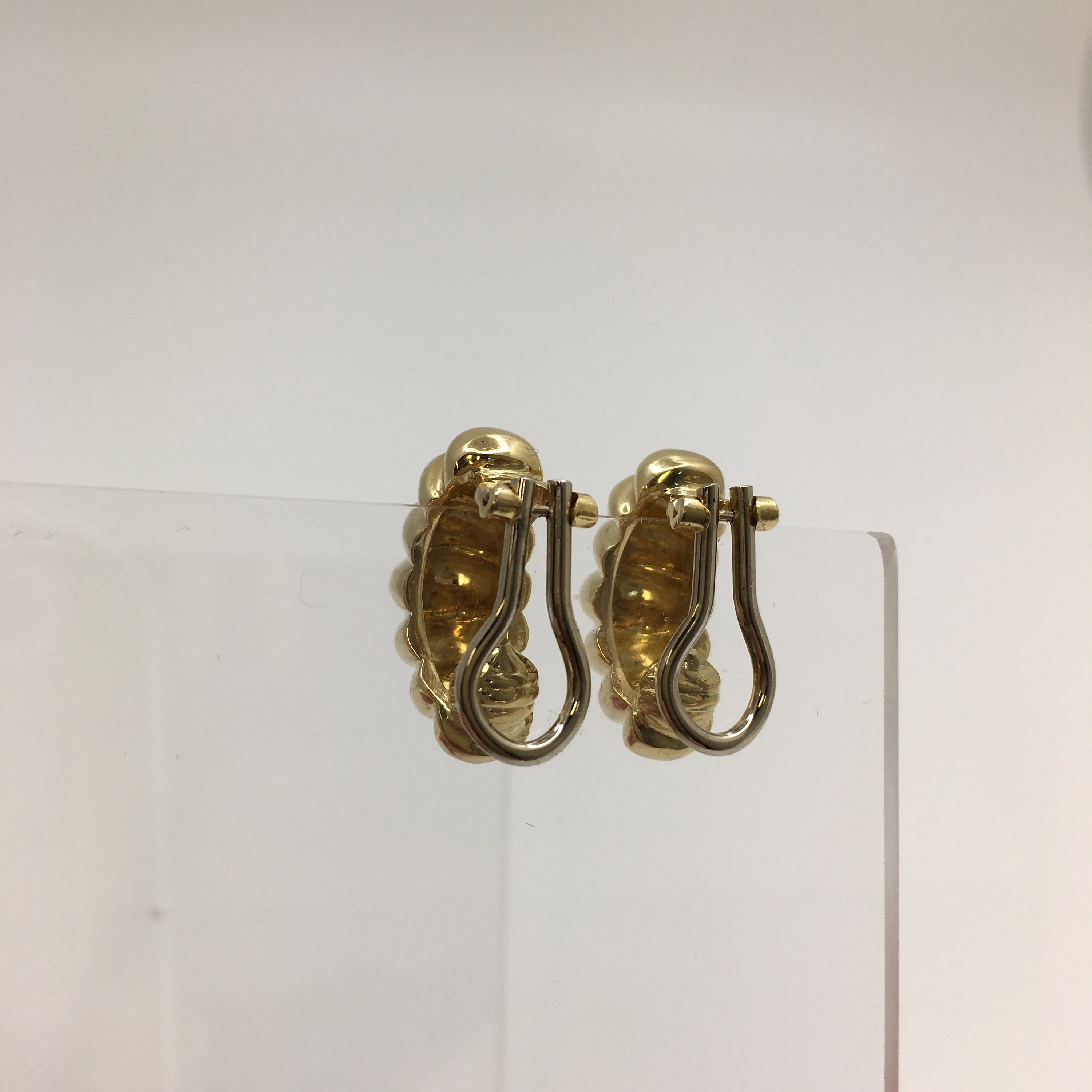 vintage gold shrimp earrings