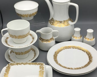 Retro Rosenthal-koffieservies voor twee, tapio Wirkkala-modulatieontwerp